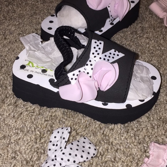 New Kate Mack Bow Peep Outfit with w/ Sandals Cute - Picture 2 of 8